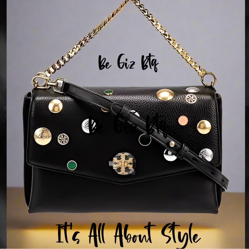 Tory Burch Authentic Kira Mixed Materials Embellished Unique Bag Limited Edition